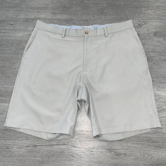 Peter Millar Salem Performance Shorts Mens 38 Stone Golf Stretch Flex Tour Tech - Picture 1 of 14